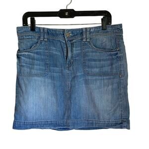 White House Black Market Straight Denim Mini Skirt Size 8 WHBM